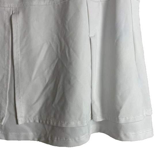 Lucky in Love Size XL Mini Skort Skirt White Tiered - Picture 3 of 6